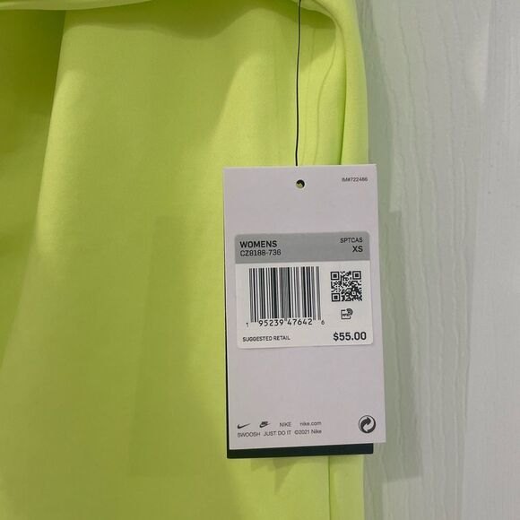 Nike Sportswear Asymmetrical One Shoulder Top Light Lemon Twist Women’s Size XS - Picture 9 of 9